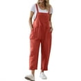 thumbnail image 2 of Pyhlmscde Women's Solid Color Fashionable Casual Loose Jumpsuit, Overalls for Women, Jumpsuits for Women, Sleeveless Tops for Women, 2 of 6