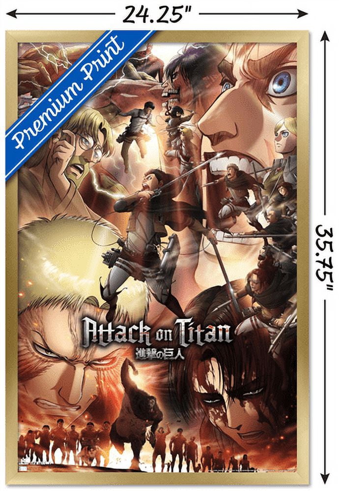 Attack on Titan: Season 3 - Key Art Wall Poster, 22.375" x 34", Framed