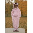 thumbnail image 5 of Oudiya Girls 2 Piece Sweatsuit Outfits Bear Ear Fuzzy Long Sleeve Hoodie Sweatshirt and Sweatpant Clothing Set for Kids 5-13Y, 5 of 6