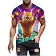 thumbnail image 2 of Xysaqa Men's Big & Tall Funny Graphic Tees Mens Summer T-Shirts Casual Crewneck Cool Party Short Sleeve Novelty Cats Printed Shirts Mens Shirts 3X 4X 5X Summer Savings, 2 of 5