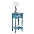 thumbnail image 3 of Table d'Appoint Deluxe à un Tiroir avec Étagère en Bois Bleu, 3 of 8