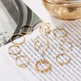 thumbnail image 4 of Conjunto de 10 Anillos de Metal Geométrico Vintage Perfecl Juego de Joyas, 4 of 7
