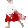 thumbnail image 2 of Nmnitkp Skirts for Women Halloween Print Women's Pleated Skirt Chiffon Elastic Waist A-Line Midi Length Skirt Fashionable Trends Maxi Skirt, 2 of 6