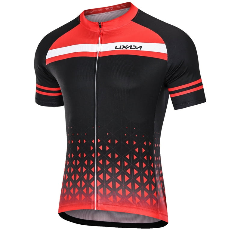 Lixada Men Cycling Jersey Set Breathable Quick Dry Short Sleeve and Padded Shorts MTB Cycling Outfit Set