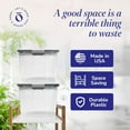 thumbnail image 5 of 2-Pack Secure Latch, Clear Plastic Storage Organizer Bins, 64 Quart, Gray Lid - Heavy-Duty Container Boxes with Lids for Home, Office, and Garage, 5 of 9