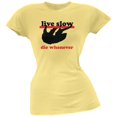 thumbnail image 1 of Live Slow Yellow Soft Juniors T-Shirt, 1 of 1