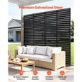thumbnail image 4 of KFFKFF Metal Privacy Screen, 44" W x 72" H Freestanding Modern Privacy Fence, Garden Divider Panel with Extended Base & Reinforcement Fixed, Freestanding Outdoor Divider, 4 of 9