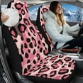 thumbnail image 2 of Pzuqiu Pink Leopard Print Car Seat Covers Soft Comfortable 2 Pcs Car Seat Protector Front Seats Only All-Season Protection Anti-Slip Automotive Interior Accessories Fit for Cars Sedan SUV, 2 of 7