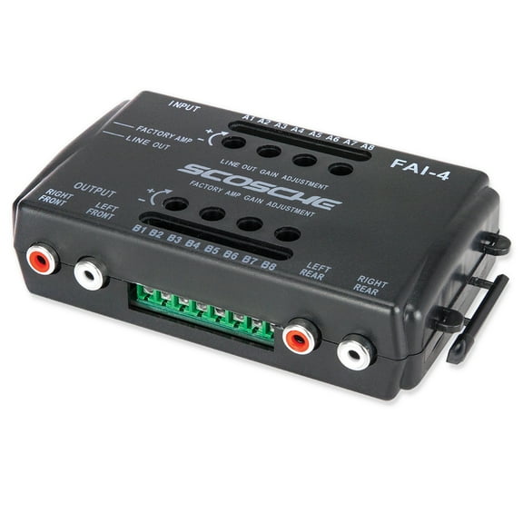 Scosche FAI4F Speaker Level Converter, 4-Channel RCA Output