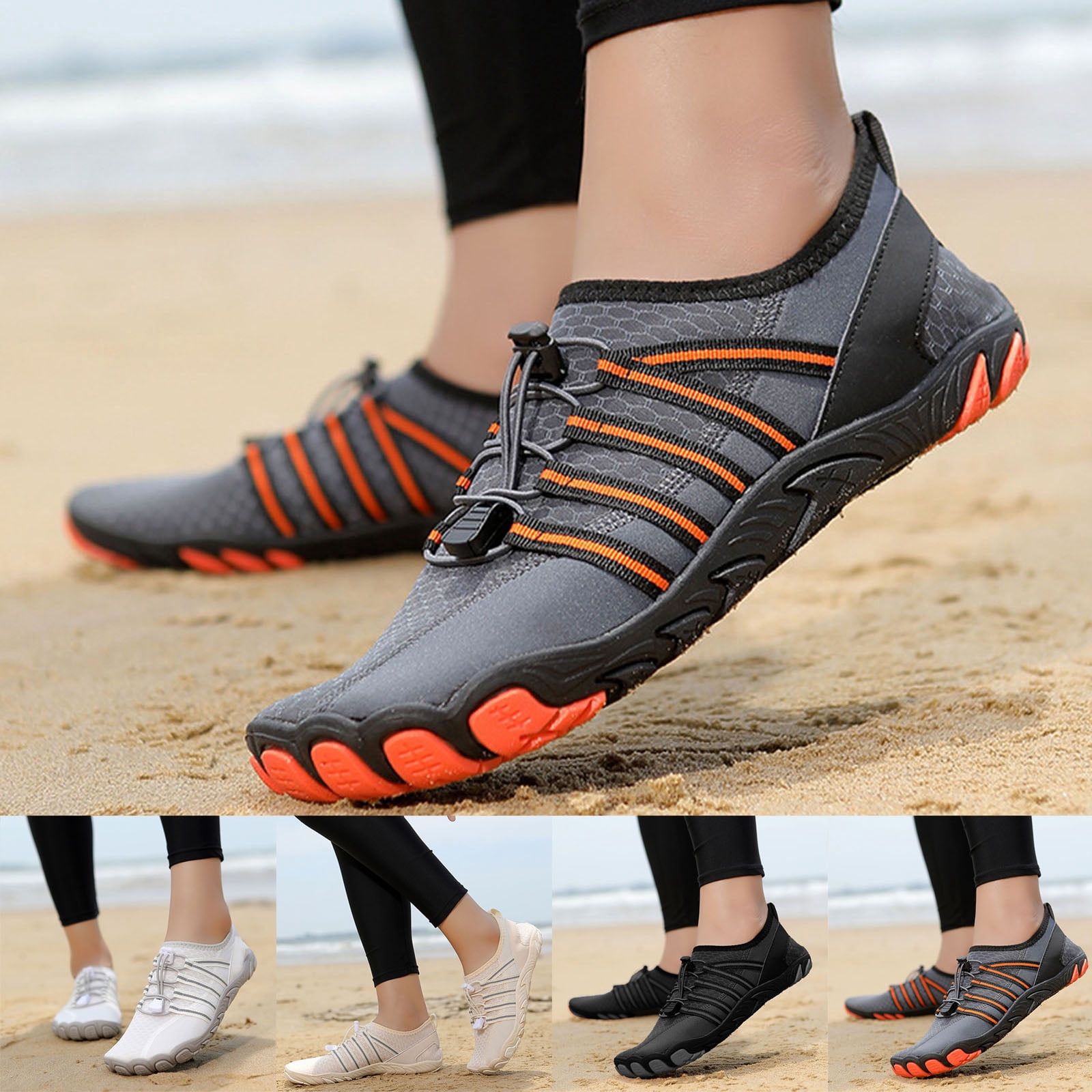 Barefoot Shoes Women Men Footwear Wide Toe Box Sneakers Running HIking Shoes Breathable Mesh Athletic Shoes Gray Size 10