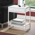 thumbnail image 3 of Home Square 20" Storage Accent End Table in White and Chrome - Set of 2, 3 of 4