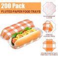 thumbnail image 3 of NOGIS 200 Pcs Paper Hot Dog Trays 5.5 Inch Paper Food Trays Concession Stand Supplies Disposable Hot Dog Holder Paper Hotdog Boats Rectangular Fluted Paper Hot Dog Liners for Takeout Food, 3 of 7