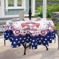 thumbnail image 6 of 4th of July Tablecloth with Umbrella Hole 60x60 Patriotic Table Cloths Waterproof American Flag Table Cloth for Outdoor Round Patio Table, 6 of 6