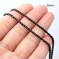 thumbnail image 2 of Men Women Black 316L Stainless Steel Box Chain Necklace Bracelet Jewelry Gift, 2 of 8