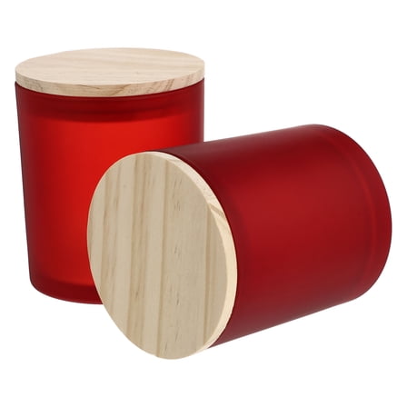 Creative Red Glass Candle Cups for Storing Simple Style Home Decors 2Pcs