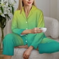 thumbnail image 6 of Sigee Teal To Yellow Gradient for Women’s Pajama Sets Long-Sleeved Pjs Sets for Women 2 piece Sleepwear-Large, 6 of 7