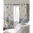 thumbnail image 4 of Hydrangeas Blackout Curtains for Bedroom Living Room Darkening Curtains 84 Inch Length 2 Panels Set Purple Floral Butterfly Leaves Beige Window Curtain Window Treatment Grommet Drapes 42"x84", 4 of 9
