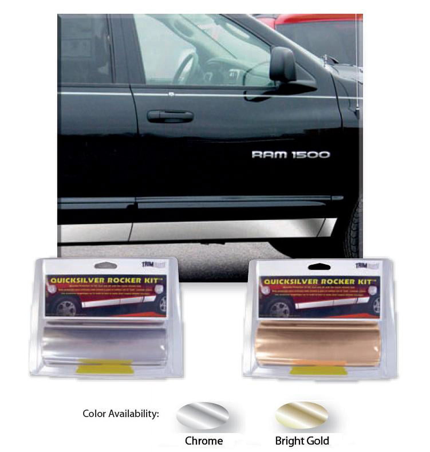 Trimbrite Quickslvr 6"x16" Automotive Exterior Trim Chrome Rocker Kit