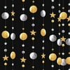 Skoye 4-Pack,Gold Twinkle Star Garlands Party Kit,Golden Christmas Galaxy Banner, Twinkle Twinkle Little Star Garland Christmas Garland, Christmas Decor, Gold Baby Shower (Gold and Silver)