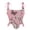 Pink, variant on Adjustable Renaissance Corset Top for Women Lace Up Boned Bustier with Vintage Floral Design Bridal Shapewear