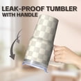 thumbnail image 5 of 20oz Coffee Travel Mug with Handle and Straw, Geometric Stainless Steel Double Wall Insulated Tumbler Leak Proof, 5 of 5