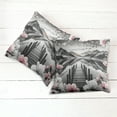 thumbnail image 6 of Ambesonne Lake Throw Pillow Cover 2 Pack, Cherry Blossoms and Mountains, 18", Grey and Blush, 6 of 7