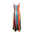 thumbnail image 3 of Henpk Summer Dresses for Women Striped T Shirt Dress Casual Midi Dress Short Sleeve Sundress with Pockets Fashion Sexy Tie-Dye Print Strap Sleeveless Backless Dress With Belt Orange L, 3 of 4