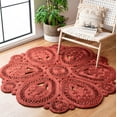 thumbnail image 2 of SAFAVIEH Natural Fiber Stamen Solid Area Rug, Rust, 7' x 7' Round, 2 of 7