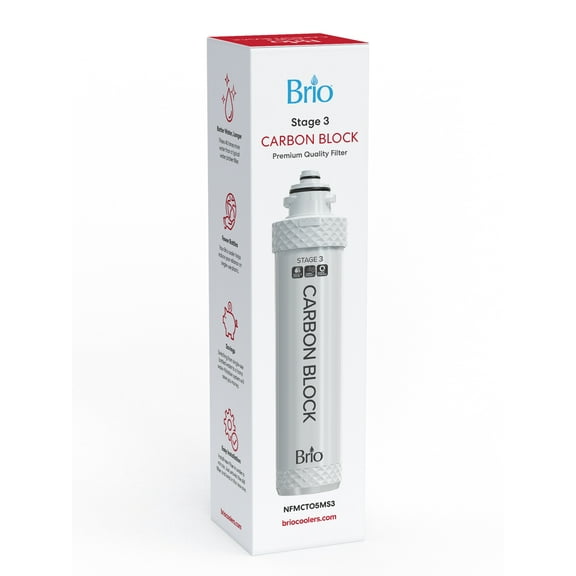 Brio Stage-3 Coconut Carbon Block Replacement Water Filter Single Unit