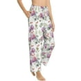 thumbnail image 2 of Xecao Orchids Flowers Women's Straight Lounge Pajama Pants: The Epitome of Relaxed Sleepwear, 2 of 9