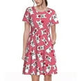 thumbnail image 1 of Kdxio Robe T-Shirt Décontractée pour Femmes Imprimé Bouledogue Français Manches Courtes d'Été avec Poches, 1 of 6