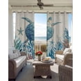 thumbnail image 2 of Summer Marine Life Blackout Curtains for Bedroom Living Room, Ocean Sea Turtle Starfish Coral Vintage 84 In Long Thermal Insulated Room Darkening Drapes Grommet Window Treatments, 42 x 84 In, 2 of 9