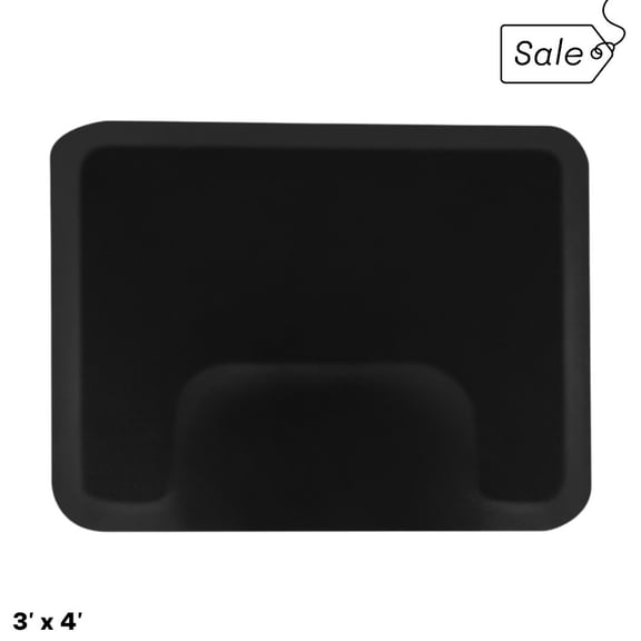 IVV 3ft. x4ft. Salon Floor Mat for Hair Stylist, 1/2" Thick Barber Chair Mat Anti Fatigue with Square Base, Barbershop Beauty Spa Equipment