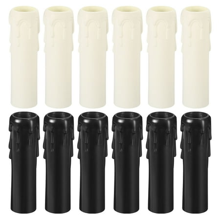

Uxcell 25x100mm Candle Socket Cover Candelabra Base for E14 Chandelier White/Black 12 Pack
