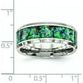 thumbnail image 6 of Chisel Stainless Steel Polished with Blue Imitation Opal Inlay 8.2mm Band - Ring Size 10.5, 6 of 8