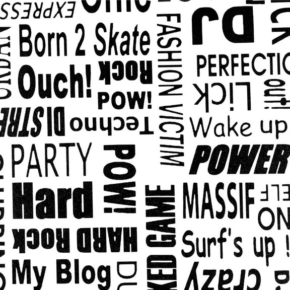 Collage of Text Wall Stickers, by Fablon 2 Pack