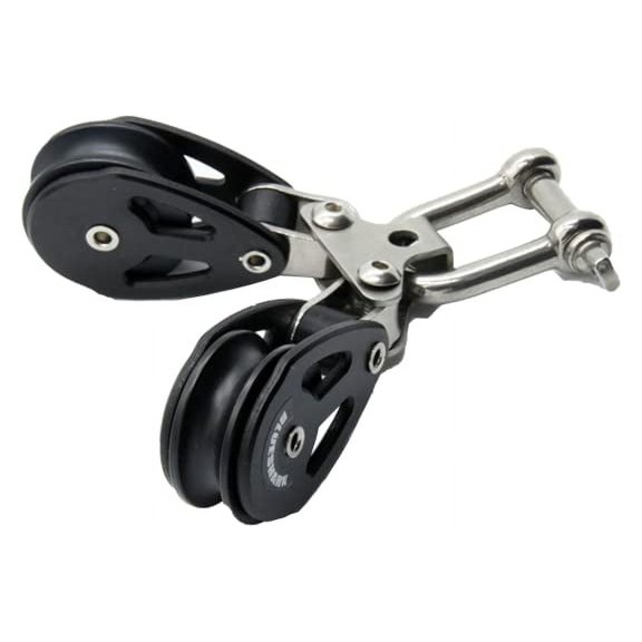 BLUESHARK 28mm Split Double Aluminum Sailing Block with Shackle Choose Quantity (1-Pack) 2106