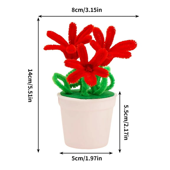 Mother's Day DIY Fuzzy Flower Pot Kit - Twist Pipe Cleaner Craft for Kids Classroom & Family Bonding