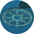 thumbnail image 1 of Ahgly Company Indoor Round Patterned Deep Sky Blue Area Rugs, 6' Round, 1 of 6