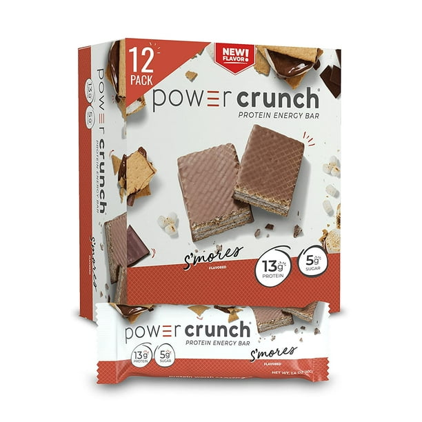 Power Crunch Whey Protein Bars, High Protein Snacks with Delicious Taste, S'Mores, 1.4 Ounce (12