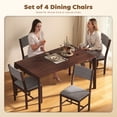 thumbnail image 3 of HOMCOM Modern Dining Chairs Set of 4, Linen Fabric Upholstered Kitchen Chairs with Rubberwood Legs for Dining Room, Living Room, Gray, 3 of 9