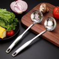 thumbnail image 5 of Cuchara para sopa con colador de acero inoxidable 304 para olla caliente, cuchara para olla caliente para el hogar engrosada integrada con gancho, juego de cucharas antifugas con mango largo, 5 of 5