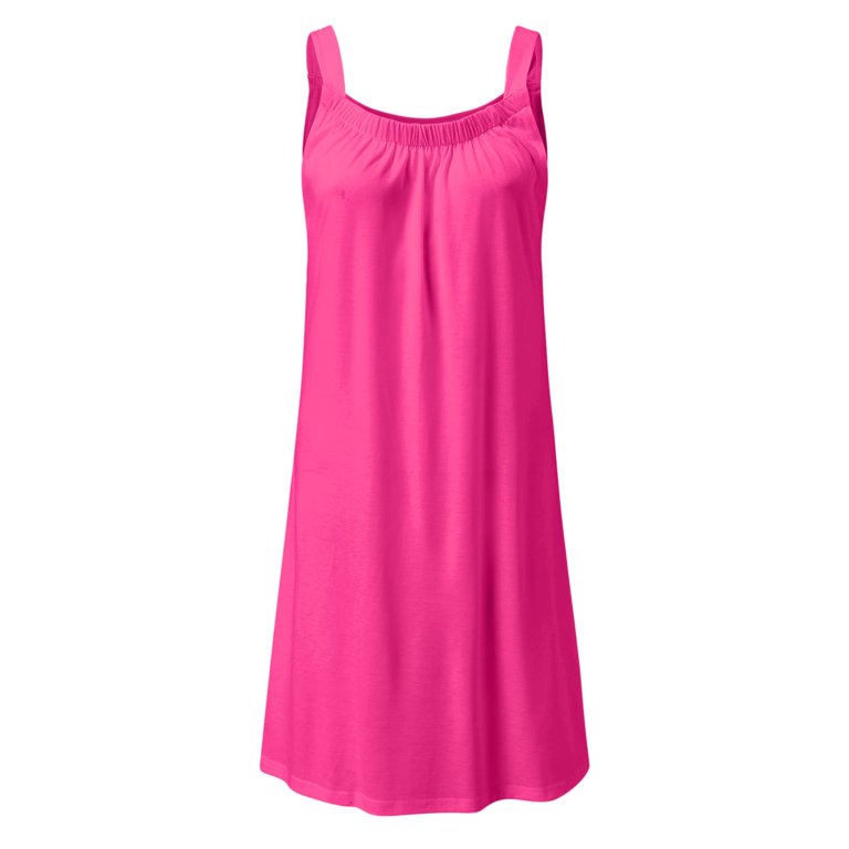90 polyester 10 spandex dresses ANINEO Women's Beach Dress Bikini Beachwear Hot Pink 90% Polyester 10% Spandex, Size M, Size: Medium