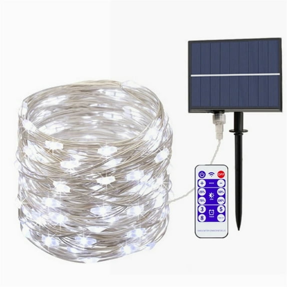 Solar String Lights Outdoor String Lights Waterproof Solar Light Outdoor with Remote Control 8 Modes Solar Fairy Lights Decoration for Patio Garden Tree Yard Wedding