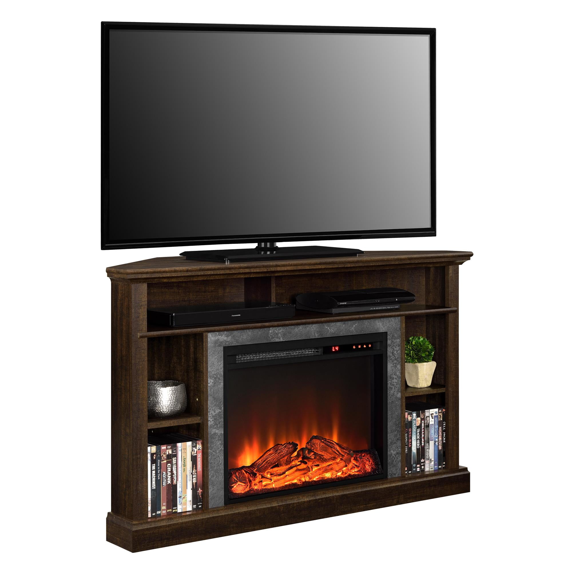 Corner fireplace tv stand walmart discount