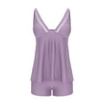 thumbnail image 6 of UTSJKR Two Piece Flowy Tankini Swimsuits for Women Push Up Tummy Control Bathing Suits Mesh Sheer V-Neck Swim Suits 2025 Purple S, 6 of 7