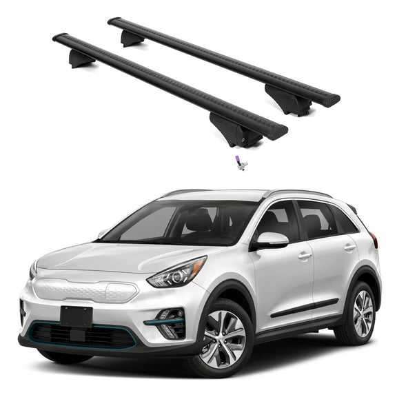 ERKUL Roof Rack Cross Bars for Kia E-NIRO NIRO EV 2019-2022 | Aluminum Crossbars with Anti Theft Lock for Rooftop | Compatible with Flush Rails - Black