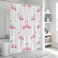 thumbnail image 6 of Pink Flamingo Bathroom Shower Curtains with 12 Hooks Polyester Waterproof Shower Curtain for Stalls and Bathtubs Summer Tropical Animals Decorative Bathroom Privacy Curtain 48x72 Inches, 6 of 9