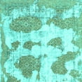 thumbnail image 1 of Ahgly Company Indoor Square Abstract Turquoise Blue Modern Area Rugs, 8' Square, 1 of 4