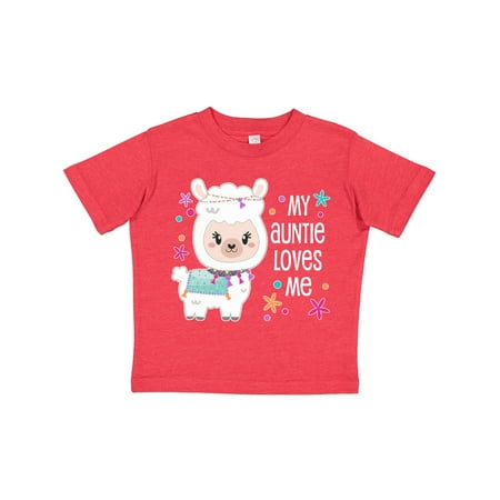 

Inktastic My Auntie Loves Me- Cute and Happy Llama Gift Toddler Boy or Toddler Girl T-Shirt
